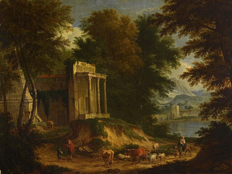 1644-Adriaen Frans Boudewijns - Paesaggio con rovine